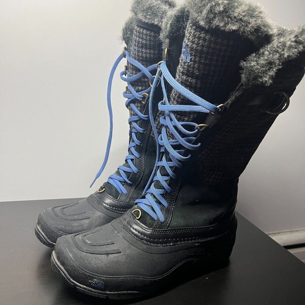 North Face Shellista Women's 7.5 Black Houndstooth Primaloft Snow Hiking Boots